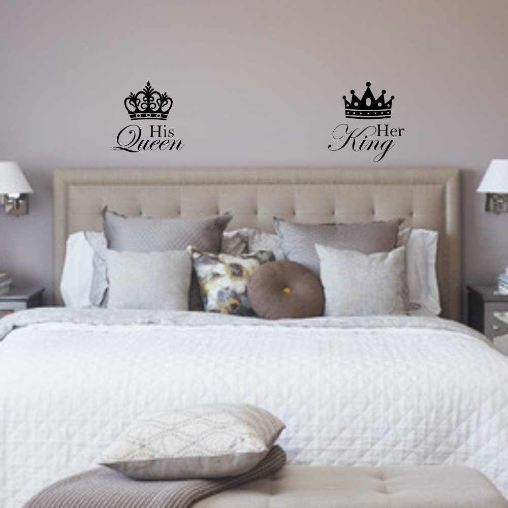 His Queen and Her King With Crown Wall Decals