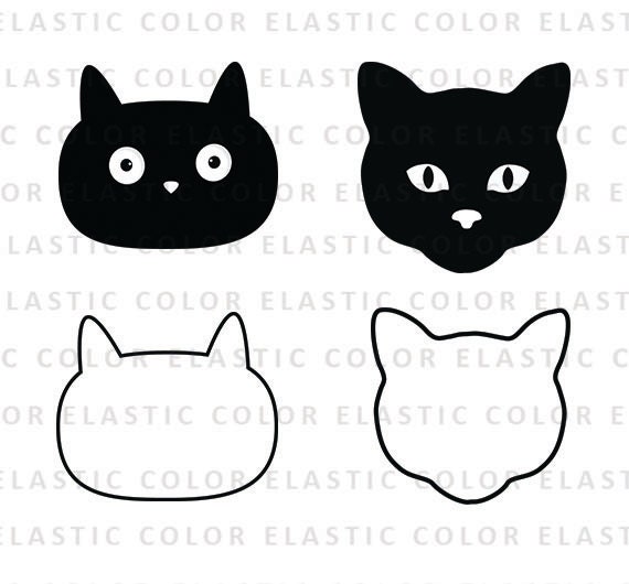 Cat face svg cat face clipart cat face digital vector svg