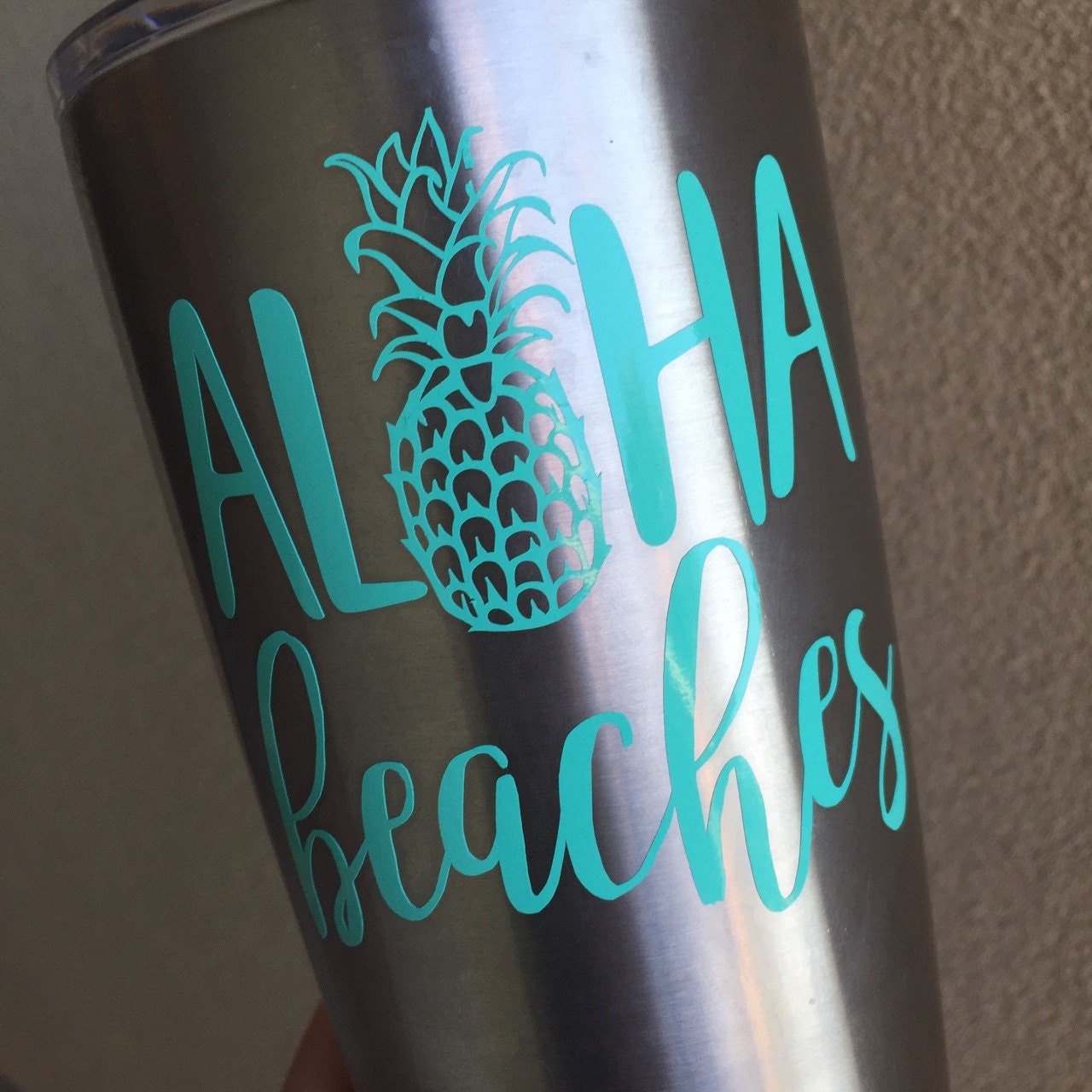 Yeti cup decal / Yeti decal for women / Aloha by bayoumonogram