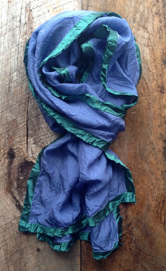 Navy Scarf Cobalt Blue Scarf Blue Silk Scarf Handmade
