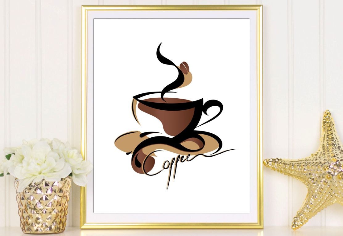 Coffee print Coffee art print Coffee printable Coffee wall art