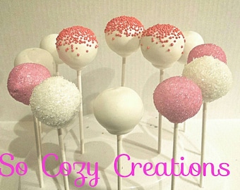 Cake Pops-12 Cake Pop for Birthday, Shower and more Custom Cake Pops available- Party favors and more! Great Father's Day Gift!