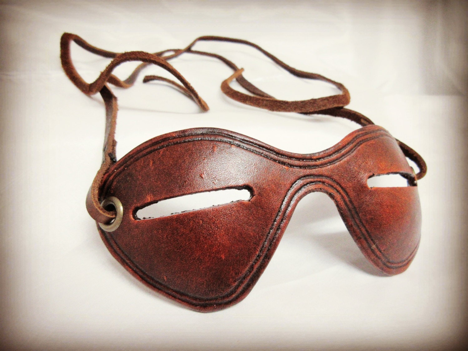 Leather Inuit Snow Goggles/Alaskan Eskimo Sunglasses/Snow