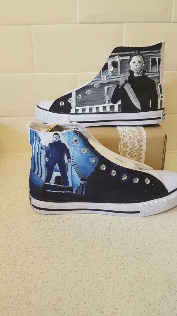 Michael myers commission shoes. Hand painted by