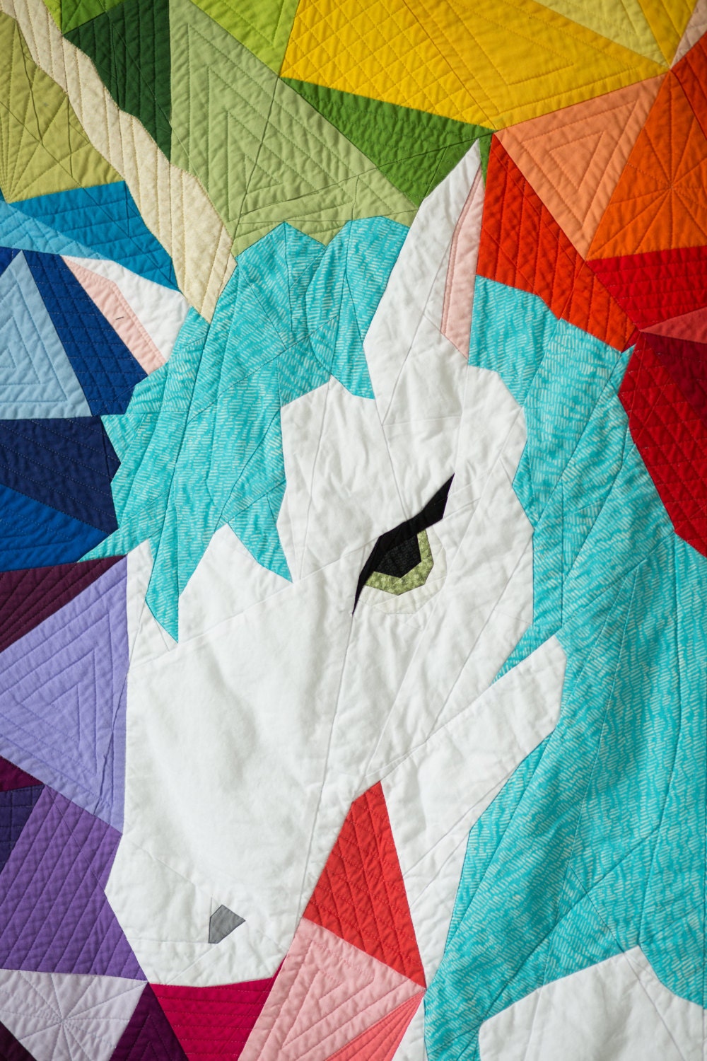 maybe the unicorn paper piecing quilt pattern geometric