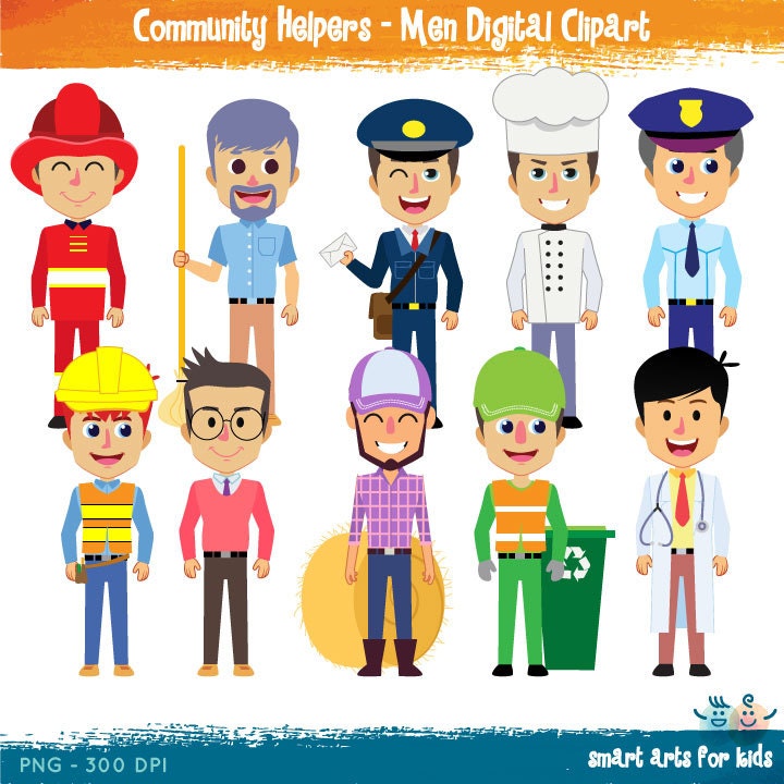 Community Helpers Men Digital Clipart cartoon digital