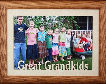 5x7 JUMBO ~ GREAT GRANDKIDS Photo Frame ~ Holds a 5x7 Photo ~ Gift for Great Grandma, Great Grandpa or Great Grandparents Great Grandkids!