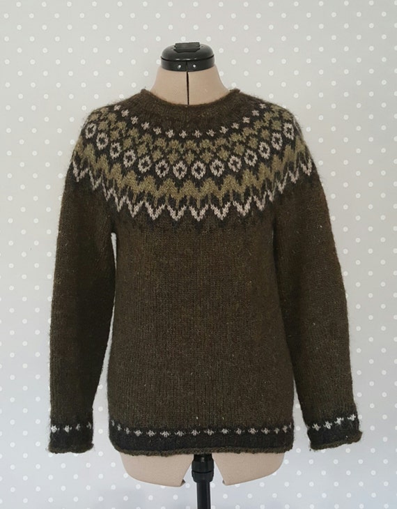 Knitted Icelandic wool sweater