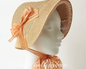 Khaki Women's straw bonnet hatbellissima