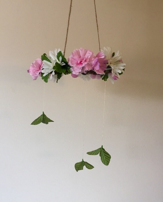 Items similar to Rustic flower mobile, baby mobile, nursery mobile on Etsy