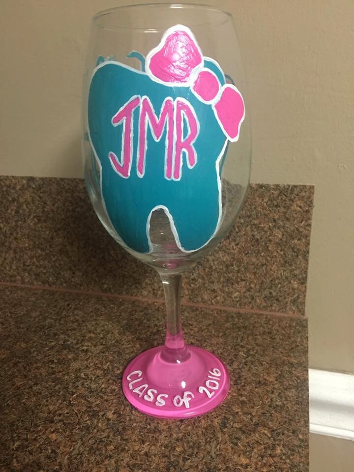 Dental Wine glass by lodemadesigns on Etsy