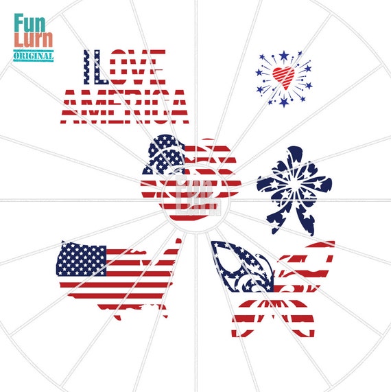 4th of July svg Memorial Day svg US map svg butterfly