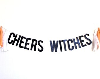 Halloween Banner - Cheers Witches Banner - Halloween Party Decor - Halloween Garland - Cheers Banner - Cheers Garland - Bar Decor