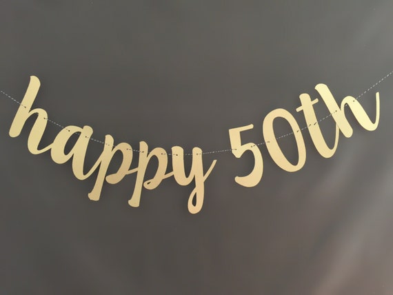 50th Birthday Banner Happy Birthday Banner Glitter Banners