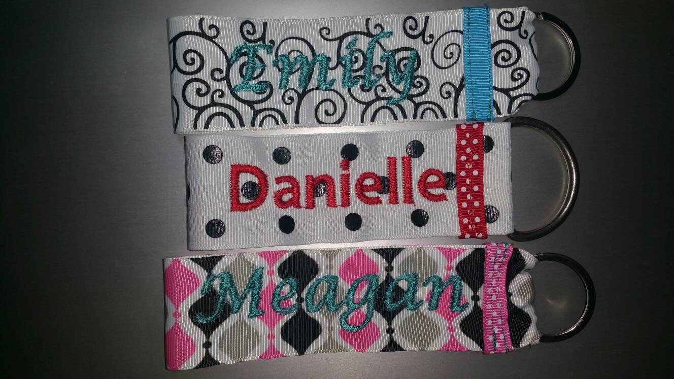 Personalized Monogram Ribbon Keychain