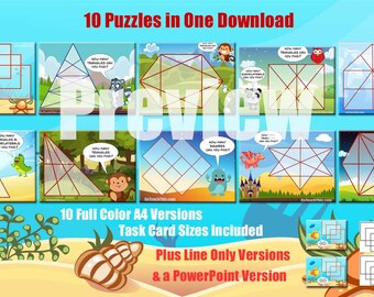 Problem Solving Puzzles - A Collection of 10 Problem Solving Task Cards
