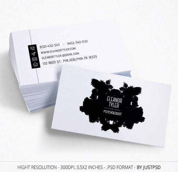 own business print card your Psychologist Business Card Business Card Black White for and