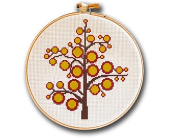 Easy Cross Stitch Pattern of a Summer Tree by LefojaCrossStitch