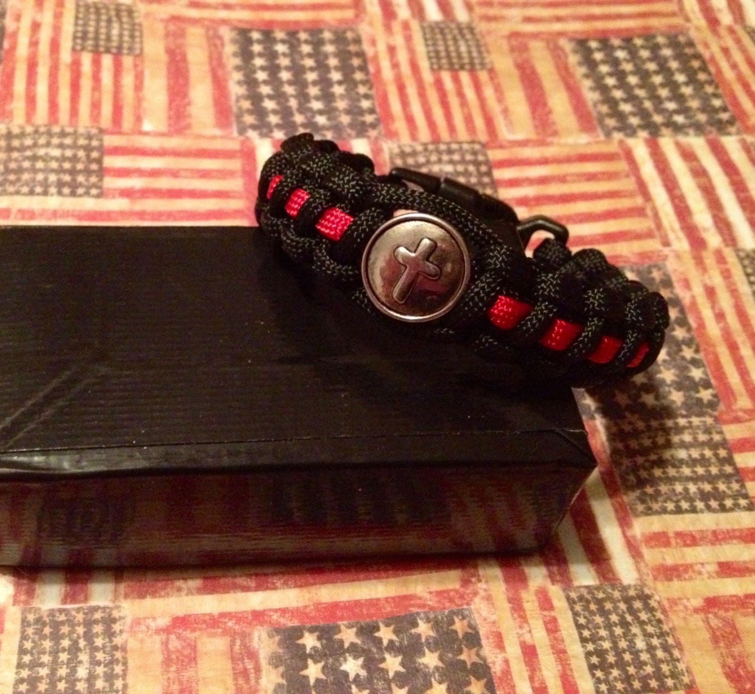 Thin Red Line FireFighter Cross Paracord by ParacordBlackOps