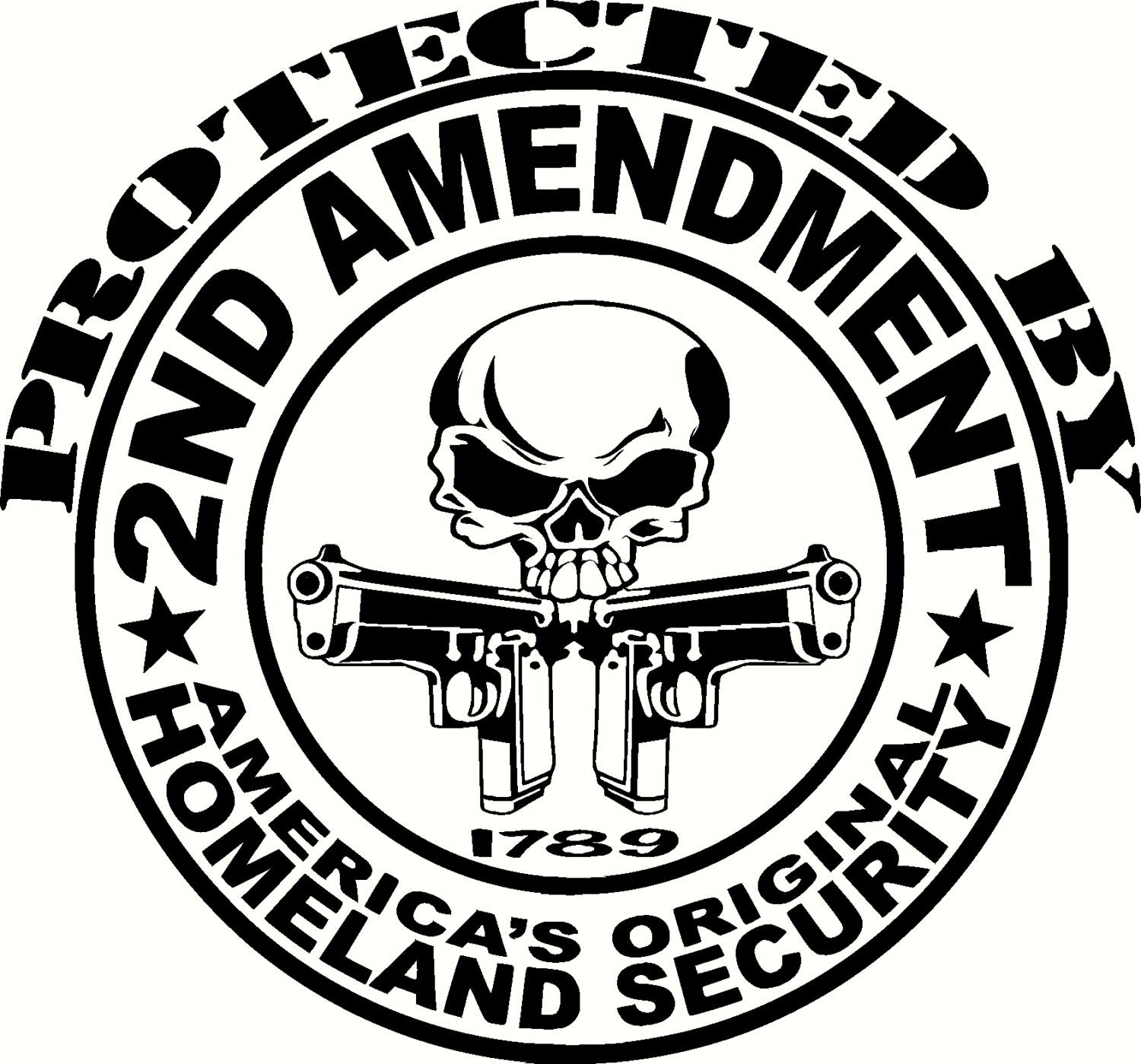 2nd Amendment Gun With Pistol Vinyl Decal Sticker Car Truck