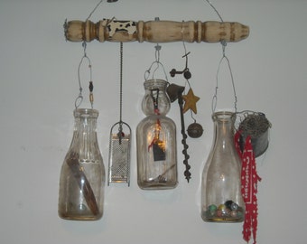 Down on the Farm Vintage Bottle Chimes