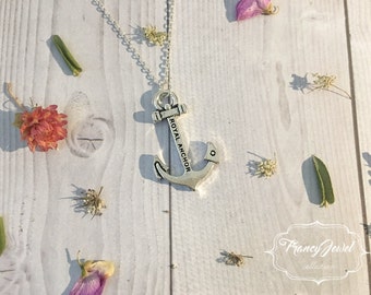 Silver anchor necklace, nautical necklace, anchor necklace, necklace for him, silver necklace, elegant necklace, birthday gift, gift for him