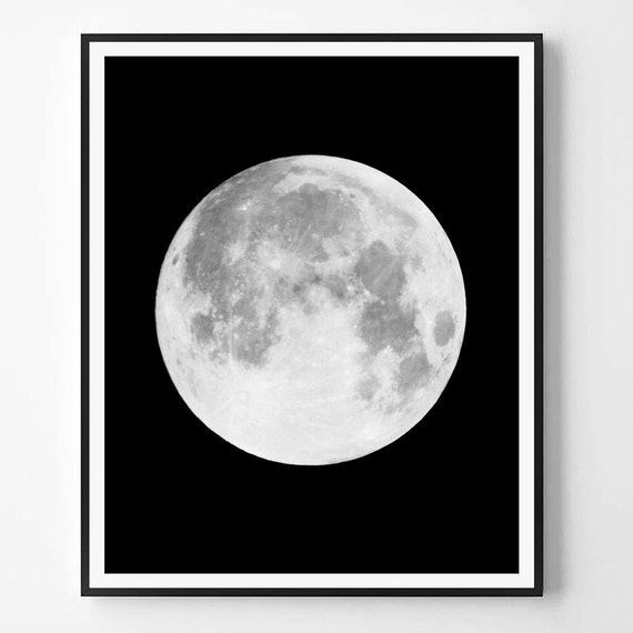 Moon Print Black and White Photography Minimal photo