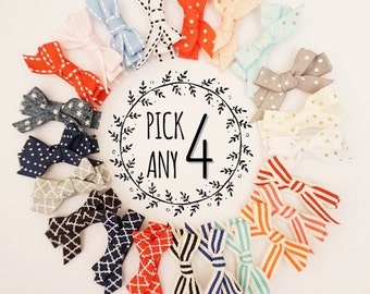 Infant Hair Clips, 4-Pack, Baby Girl Hair Clips, Baby Bow Clips, Baby Hair Clips, Baby Hair Bow, Toddler Hair Clips, 703