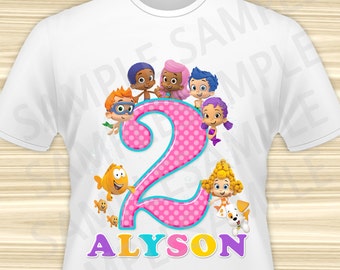 Bubble Guppies Iron On Transfer. Bubble Guppies Birthday Girl Iron on. Bubble Guppies Birthday Shirt. DIGITAL FILE.