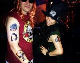 Axl Rose & Slash Printed Temporary Tattoos