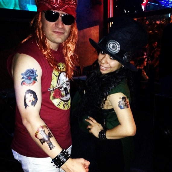 Axl Rose & Slash Printed Temporary Tattoos