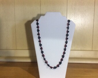 Red & Black Woven Necklace