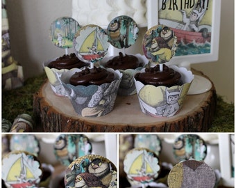 Where the wild things are cupcake toppers and stickers