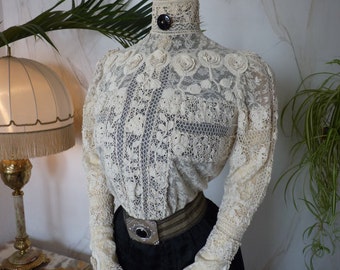 Gibson Girl Blouse of Irish Crochet, ca. 1901