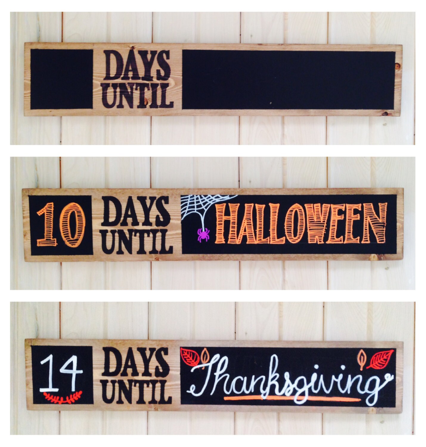 Chalkboard Days Until Wooden Sign