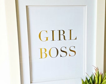 Personalized Gold Foil Print, Personalized Gift, Inspirational Quote, Gift for Her, Boss' Day
