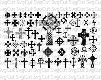 Crosses SVG Christian Svg Files, Cross Monogram SVG, Christian Cross Cut Files, Monogram Christian Svg, png, dxf, Cross Monogram Frame