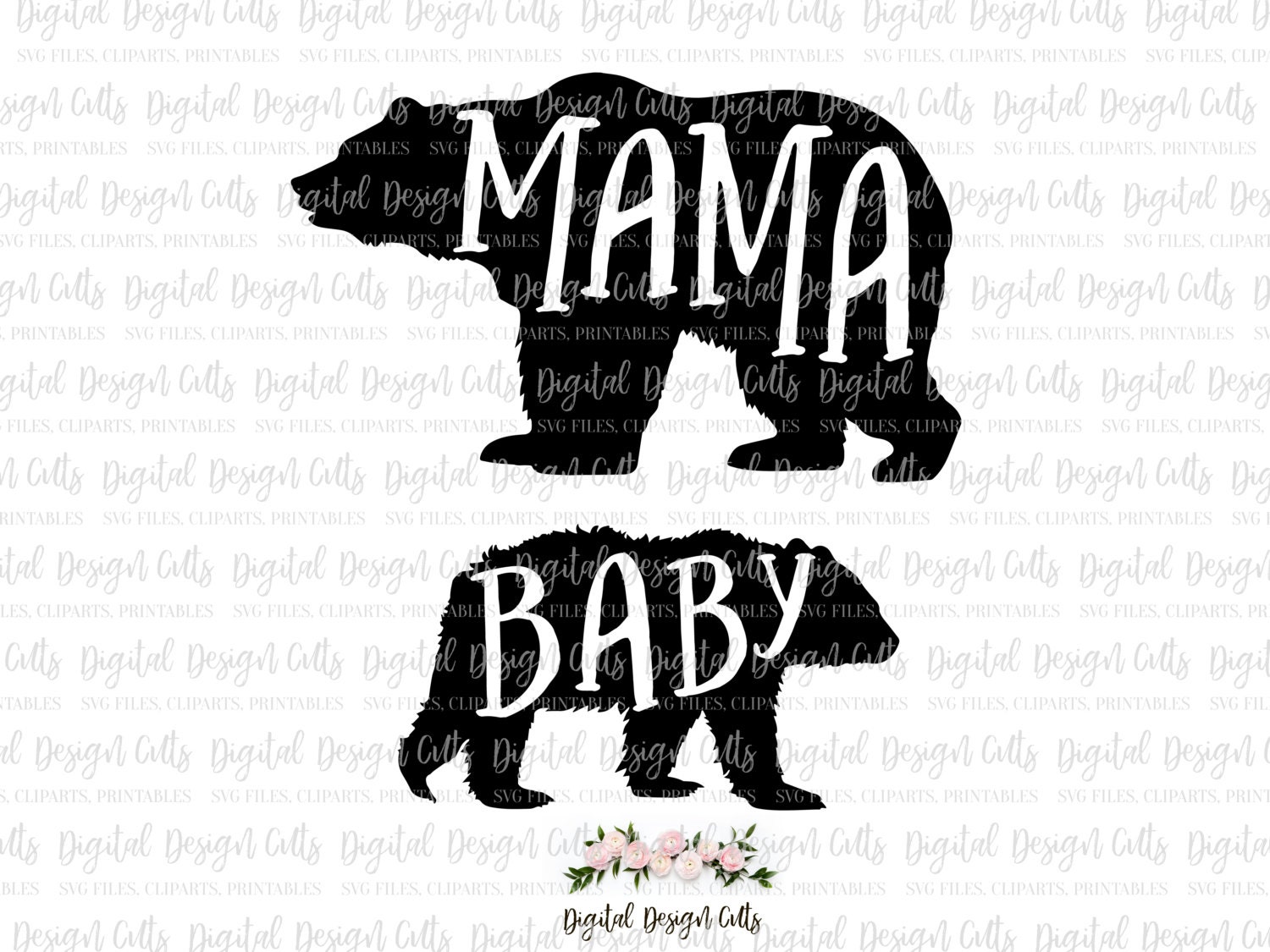 Download Mama Bear Baby Bear SVG png Cutting File Mama Bear Baby