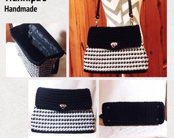 Handmade, crocheted handbag.