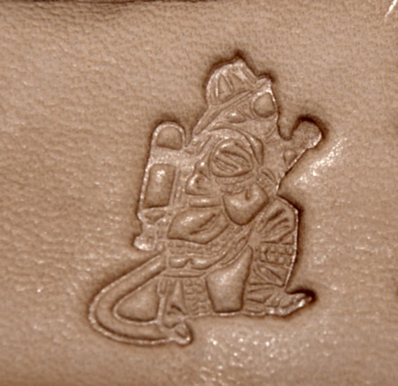 Fire Department Fireman Facing Right Leather Stamp Bronze