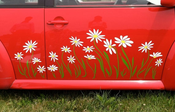 Daisy Flower Vinyl Decal Sticker Graphics For Vw Beetle Two 