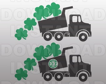 St Patricks Dump Truck SVG File,St Patricks Day SVG,Cutting Template-Vector Clip Art-Commercial & Personal Use-Cricut,Cameo,Silhouette
