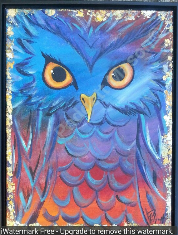Items similar to Original acrylic owl painting by Padgett Mason on Etsy