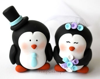 Customise Penguin Cake Topper Wedding