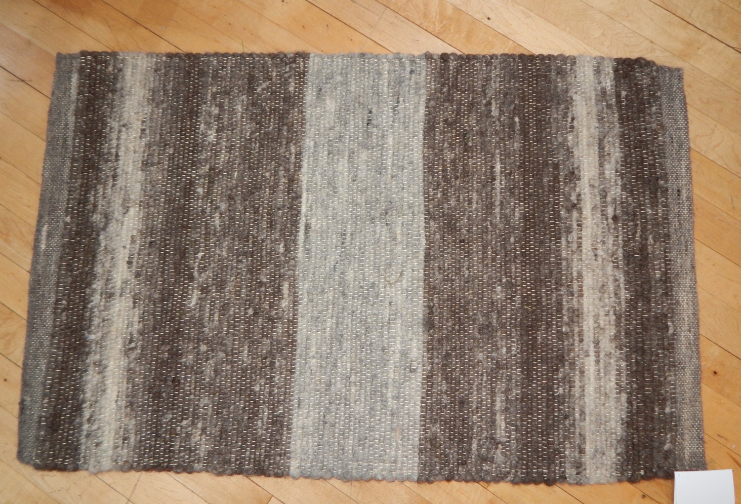 Handwoven Alpaca Rug in Natural Colors OOAK Home Decorating