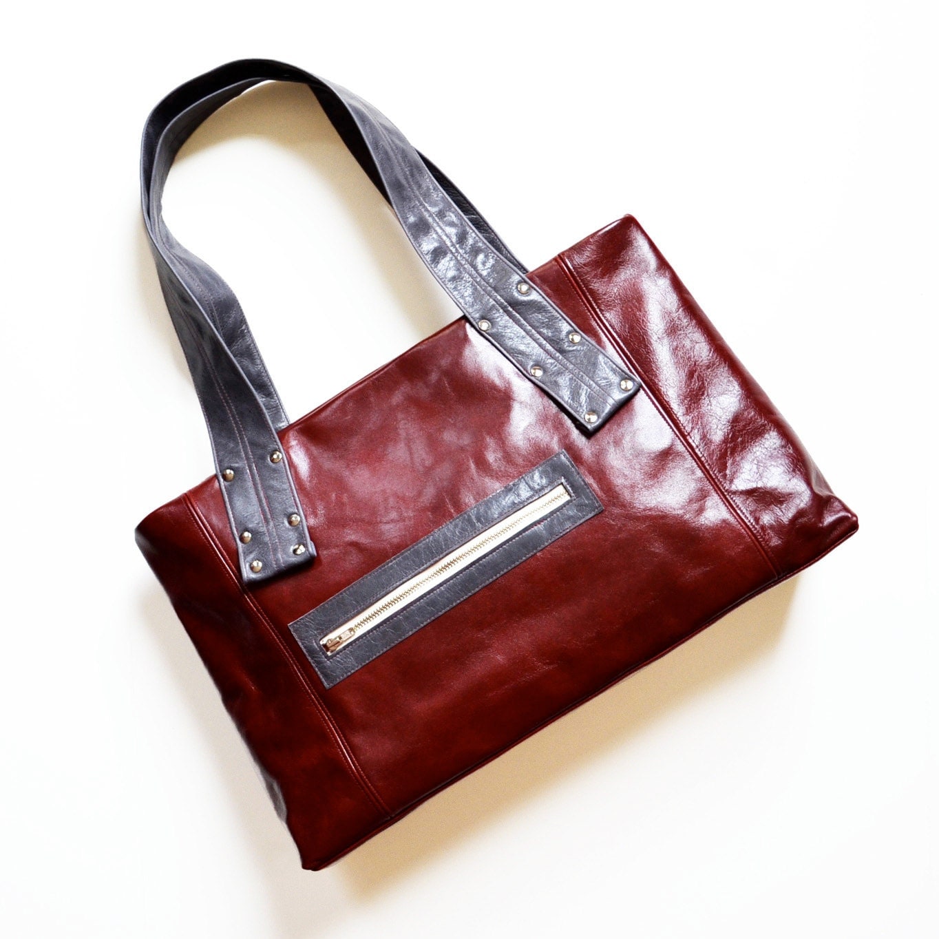 ladies leather computer tote