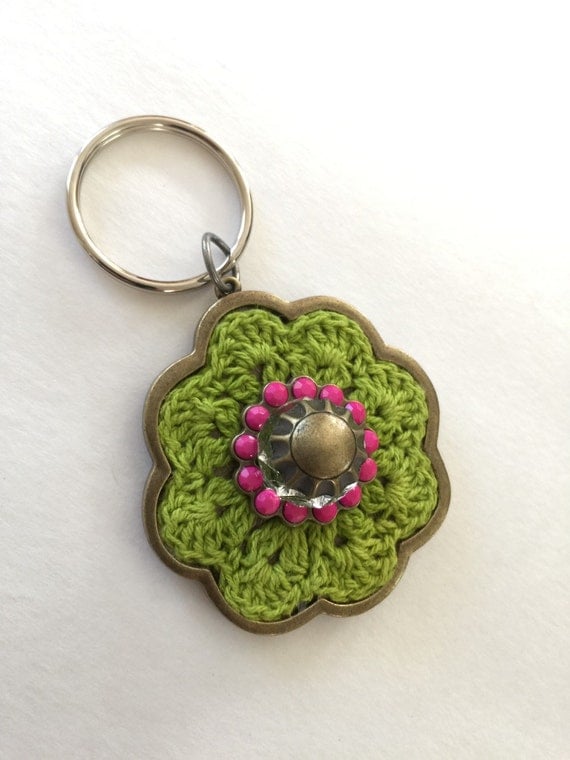 Items similar to Large Boho Crocheted Keychain on Etsy