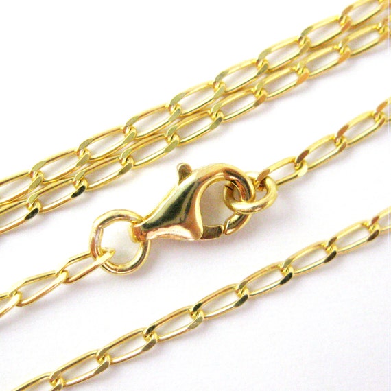 Gold Necklace-Gold Plated Chain Vermeil Sterling Silver