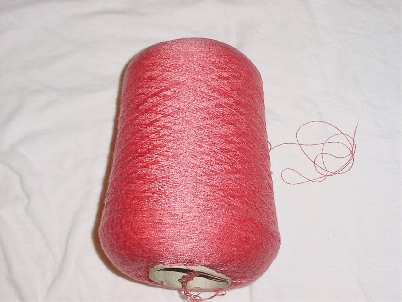 MIP Cone Yarn Coral Acrylic Bramwell Silky by retroactivevintage