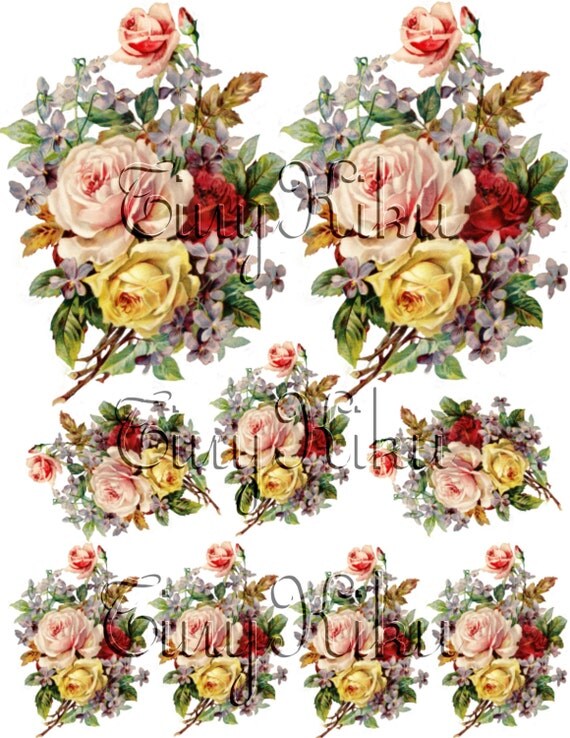 Items similar to Waterslide Decal. Vintage *Beautiful Victorian Rose